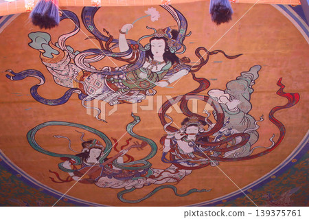 Nikko City, Nikko Toshogu Shrine, Mikoshi Pavilion, Heavenly Maiden Ceiling Painting Nikko City, Nikko Toshogu Shrine, Mikoshi Pavilion, Heavenly Maiden Ceiling Painting 139375761