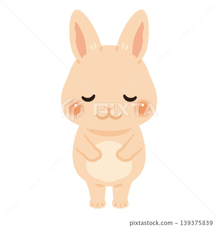 Illustration of a bowing rabbit character Illustration of a bowing rabbit character 139375839