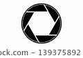 Black camera aperture shutter icon representing a photography lens symbol for creative media design projects and digital graphic interface elements Black camera aperture shutter icon representing a photography lens symbol for creative media design projects and digital graphic interface elements 139375892