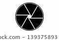 A simple black and white vector icon of a camera shutter or aperture. This graphic symbol is perfect for photography, lens focus, optical settings, and creative media design projects. A simple black and white vector icon of a camera shutter or aperture. This graphic symbol is perfect for photography, lens focus, optical settings, and creative media design projects. 139375893