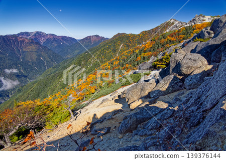 Mt. Kannon and Mt. Senjogatake seen from the Southern Alps, Mt. Mt. Kannon and Mt. Senjogatake seen from the Southern Alps, Mt. 139376144