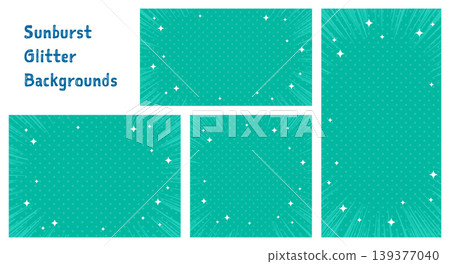 A set of frames with manga-style speed lines, polka dots, and a sparkly green background. Various sizes available. A set of frames with manga-style speed lines, polka dots, and a sparkly green background. Various sizes available. 139377040