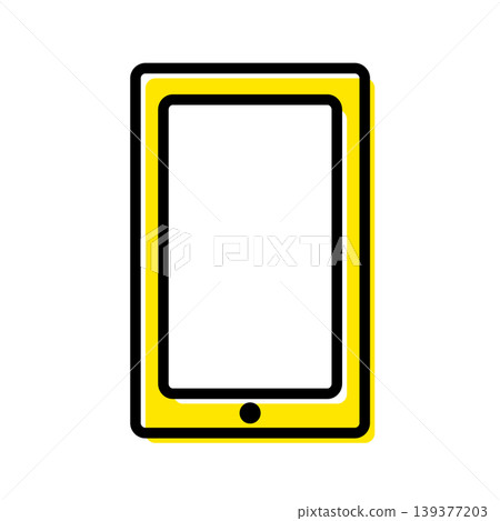 Yellow vector illustration of a smartphone Yellow vector illustration of a smartphone 139377203