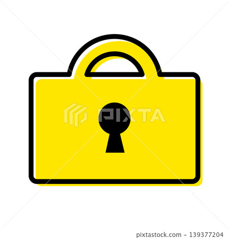 A yellow security icon featuring a padlock as its symbol. A yellow security icon featuring a padlock as its symbol. 139377204