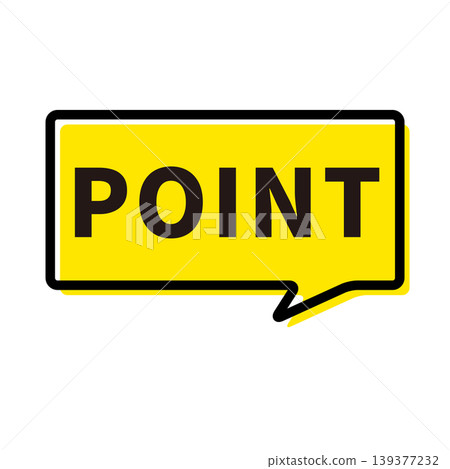 一個黃色對話框插圖，上面寫著「POINT」字樣。 139377232