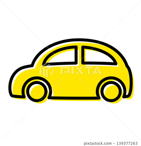 簡潔的手繪風格汽車向量插圖。 139377263