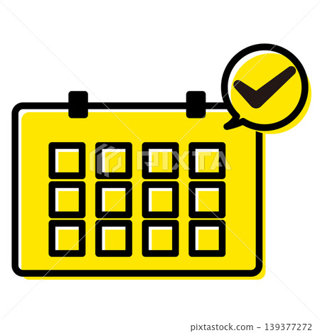 Calendar and checkmark schedule management illustration 139377272