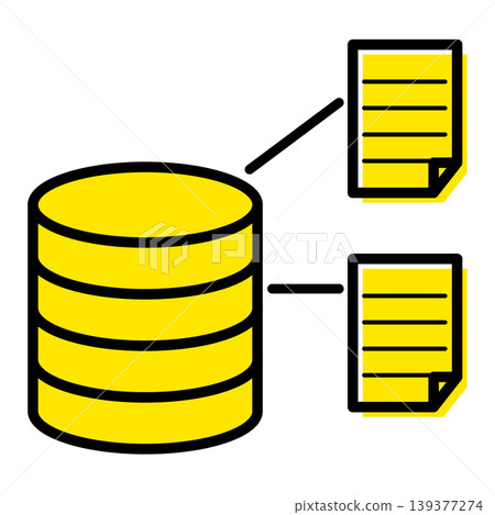 Illustration of a document output from a database Illustration of a document output from a database 139377274