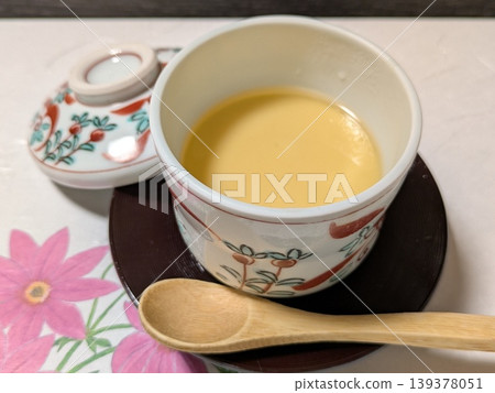 Chawanmushi (steamed egg custard) served in a kaiseki meal Chawanmushi (steamed egg custard) served in a kaiseki meal 139378051