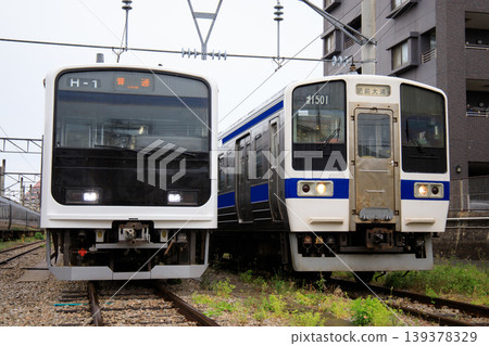 501 series and 415 series trains lined up at Minami-Fukuoka train depot 501 series and 415 series trains lined up at Minami-Fukuoka train depot 139378329