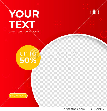 Social media business post banner with image space. Social media business post banner with image space. 139379947