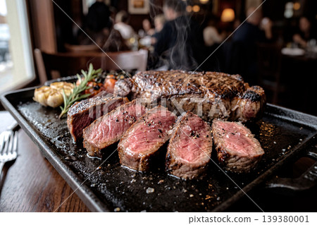 Steaming hot plate steak Steaming hot plate steak 139380001