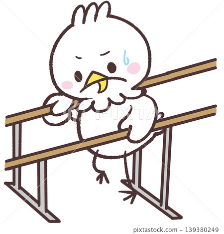 一隻白鳥練習行走的插圖 139380249