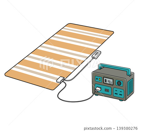 Electric blanket connected to a portable power supply Electric blanket connected to a portable power supply 139380276
