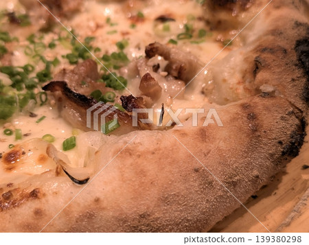Plumply baked pizza crust Plumply baked pizza crust 139380298