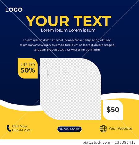 Social media business post banner with image space Social media business post banner with image space 139380413
