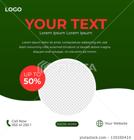 Social media business post banner with image space Social media business post banner with image space 139380419
