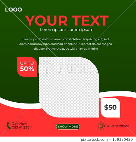 Social media business post banner with image space Social media business post banner with image space 139380420