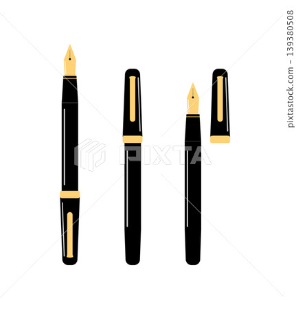 Fountain pen illustration set Fountain pen illustration set 139380508