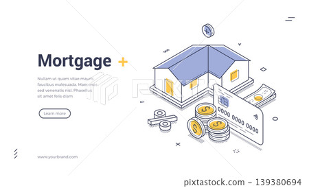 Mortgage And Home Loan For Property Investment Isometric Banner Vector Illustration Mortgage And Home Loan For Property Investment Isometric Banner Vector Illustration 139380694