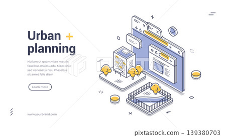 Urban Planning For Smart City Development And Architecture Isometric Web Banner Vector Illustration Urban Planning For Smart City Development And Architecture Isometric Web Banner Vector Illustration 139380703