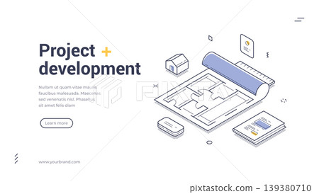 Project Development Architecture And Construction Plan Isometric Banner Vector Illustration Project Development Architecture And Construction Plan Isometric Banner Vector Illustration 139380710