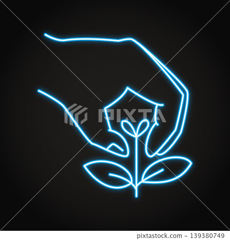 Pinching the plant neon icon Pinching the plant neon icon 139380749