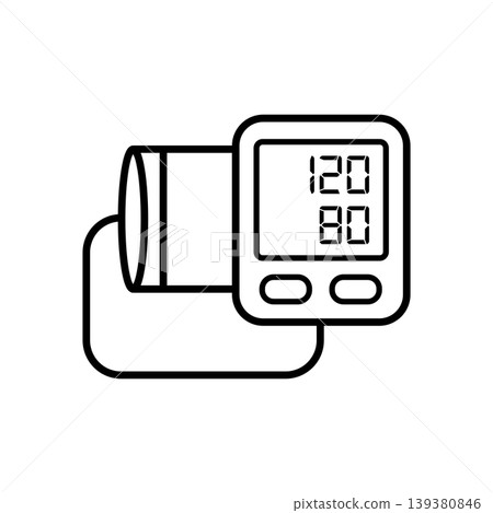 Blood Pressure Monitor Line Icon Blood Pressure Monitor Line Icon 139380846