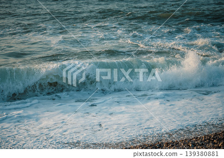 Ocean Wave near Etretat Cliffs Ocean Wave near Etretat Cliffs 139380881