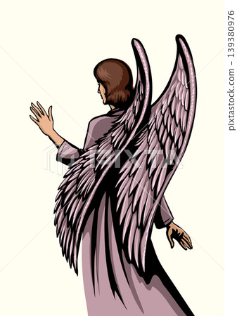 Vector illustration. The Angel. Back view Vector illustration. The Angel. Back view 139380976