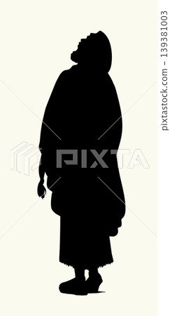 Vector drawing. Jewish man praying God Vector drawing. Jewish man praying God 139381003