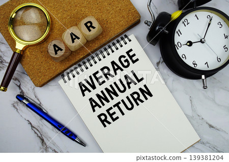 AAR After Action Review text written on notepad with magnifying glass and alarm clock on marble background AAR After Action Review text written on notepad with magnifying glass and alarm clock on marble background 139381204