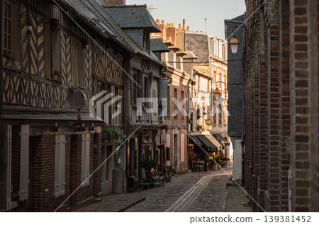 Charming street in Honfleur, Normandy, France Charming street in Honfleur, Normandy, France 139381452