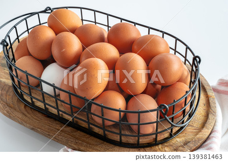 Minimal Kitchen Scene with Egg Basket 139381463