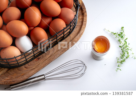 Fresh Farm Eggs in Modern White Kitchen Fresh Farm Eggs in Modern White Kitchen 139381587
