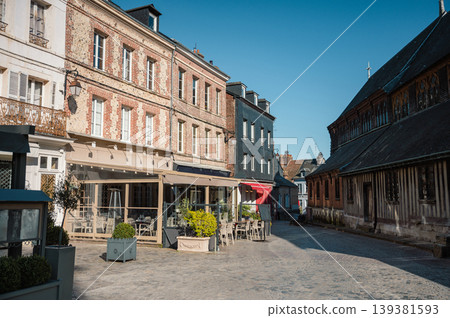 Charming street in Honfleur, Normandy, France Charming street in Honfleur, Normandy, France 139381593