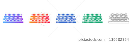 Tiered Agricultural Plant Vector Set icon set 139382534