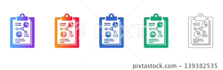 Business Data Clipboard Vector Icon Set icon set Business Data Clipboard Vector Icon Set icon set 139382535