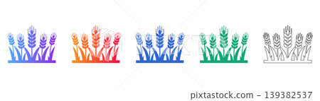 Wheat Field Harvest Vector Icon Set icon set Wheat Field Harvest Vector Icon Set icon set 139382537
