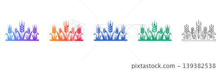 Agricultural Wheat Crop Vector Pack icon set Agricultural Wheat Crop Vector Pack icon set 139382538