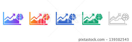 AI Business Performance Chart Icons icon set 139382543
