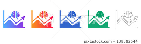 AI Analytics and Trend Icons icon set 139382544