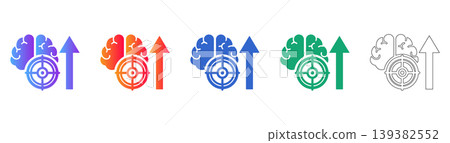 Brain Strategy Growth Vector Set icon set Brain Strategy Growth Vector Set icon set 139382552