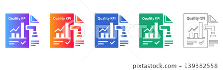 Quality KPI Report Vector Icons icon set 139382558