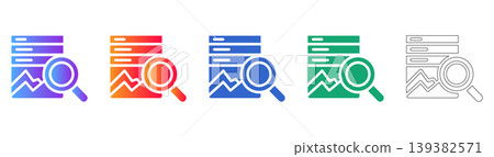 Data Analytics Search Vector Icon Set icon set 139382571