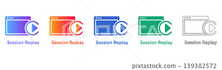 Session Replay Web Vector Icon Set icon set 139382572