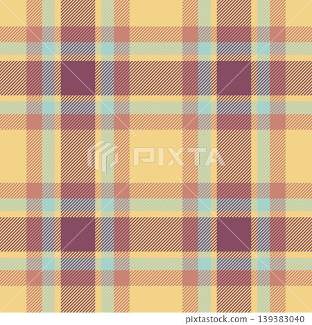 Identity fabric background textile, creative tartan seamless texture. Interior vector check plaid pattern in amber and pink colors. Identity fabric background textile, creative tartan seamless texture. Interior vector check plaid pattern in amber and pink colors. 139383040