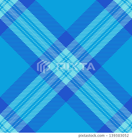 Wrapping fabric plaid pattern, close-up background texture vector. Hispanic seamless tartan check textile in cyan and blue colors. Wrapping fabric plaid pattern, close-up background texture vector. Hispanic seamless tartan check textile in cyan and blue colors. 139383052