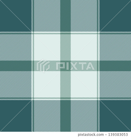 Attire tartan textile texture, foot background vector check. Back to school plaid seamless pattern fabric in white and cyan colors. Attire tartan textile texture, foot background vector check. Back to school plaid seamless pattern fabric in white and cyan colors. 139383053