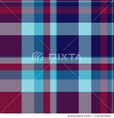 Loft vector check seamless, traditional pattern plaid tartan. Revival texture fabric textile background in cyan and pink colors. Loft vector check seamless, traditional pattern plaid tartan. Revival texture fabric textile background in cyan and pink colors. 139383092